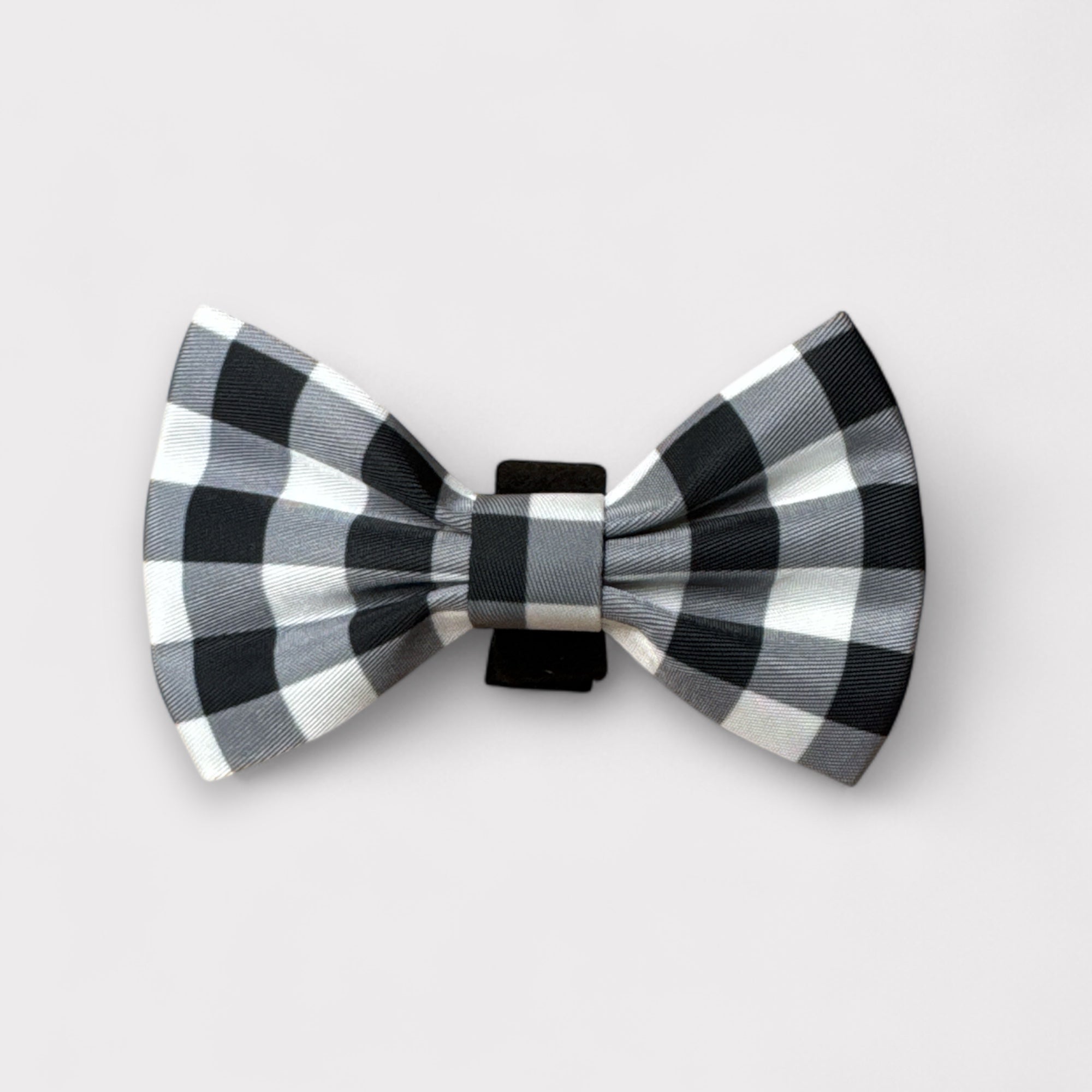 Black and White Gingham Bow Tie