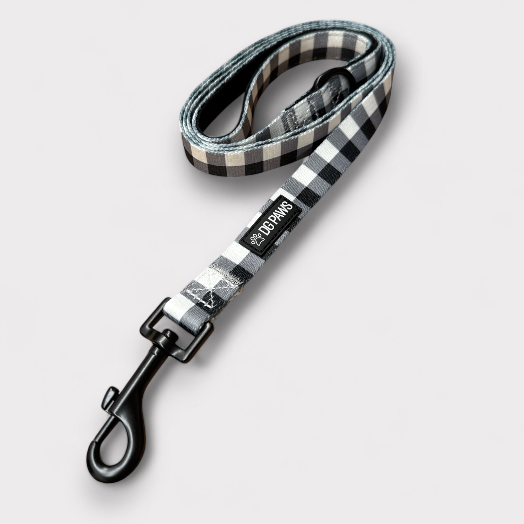 Black & White Gingham Dog Lead