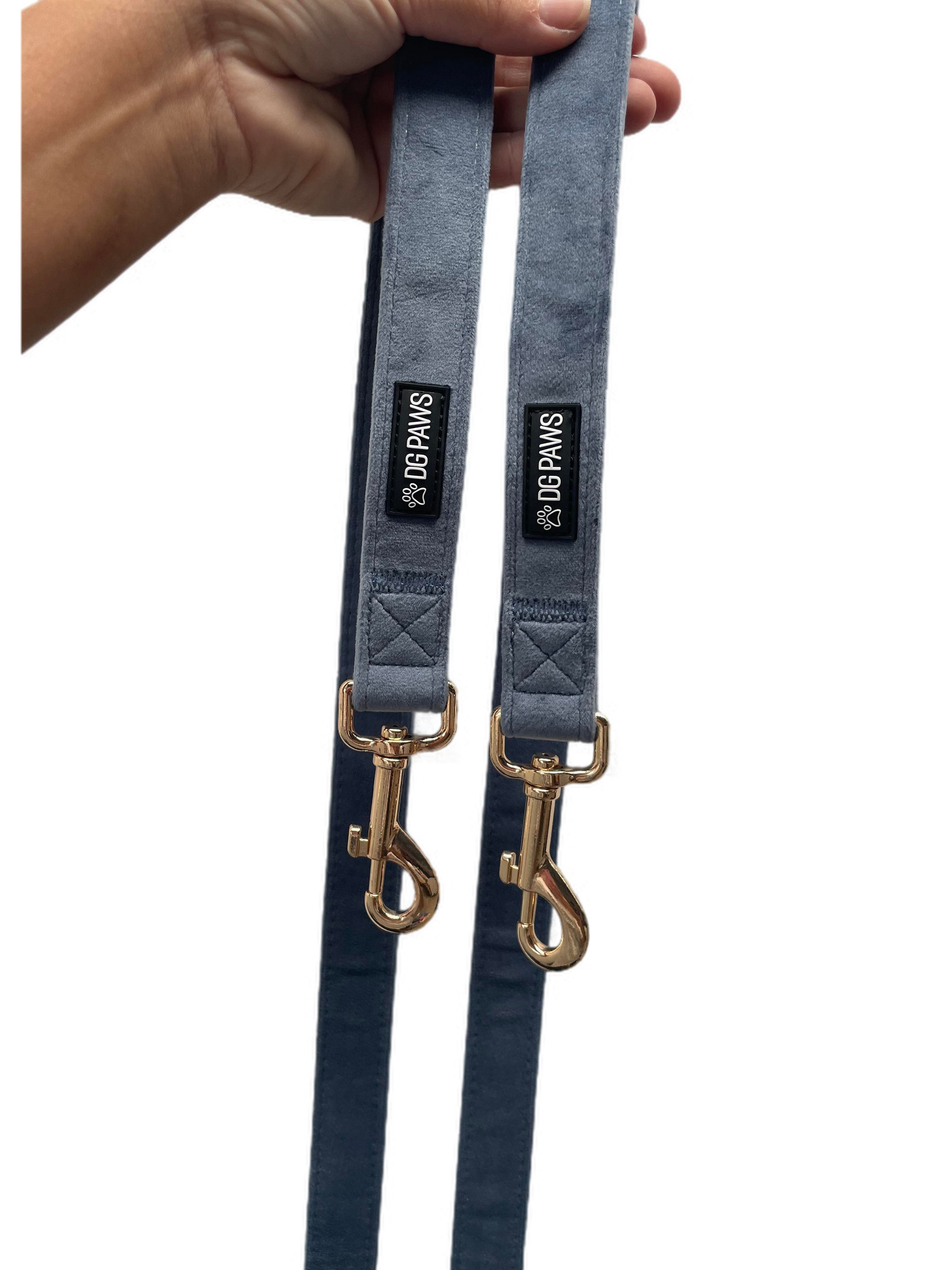 Blue Velvet Lead - Rose Gold Buckles