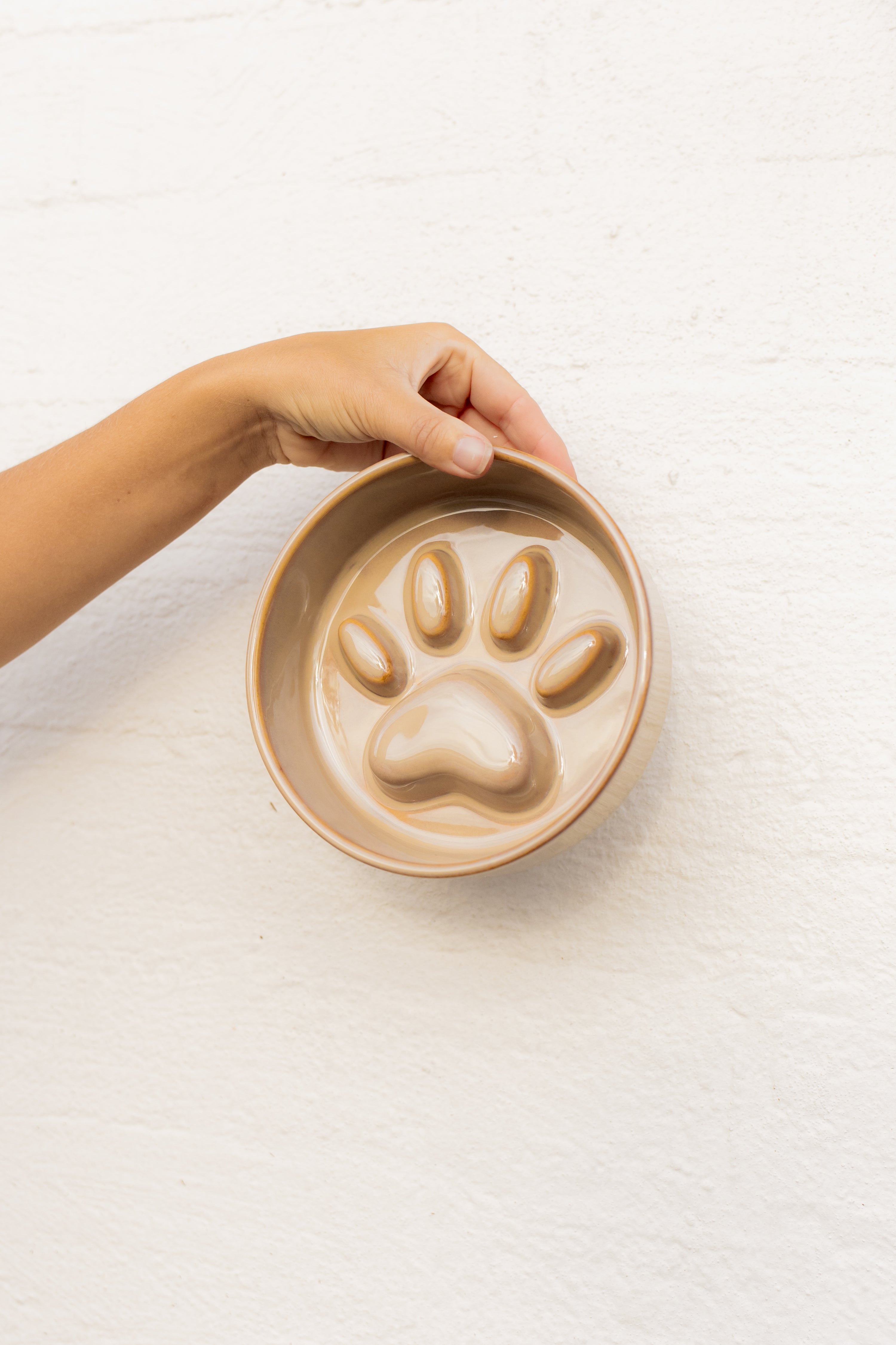 Ceramic Paw Print Slow Feeder