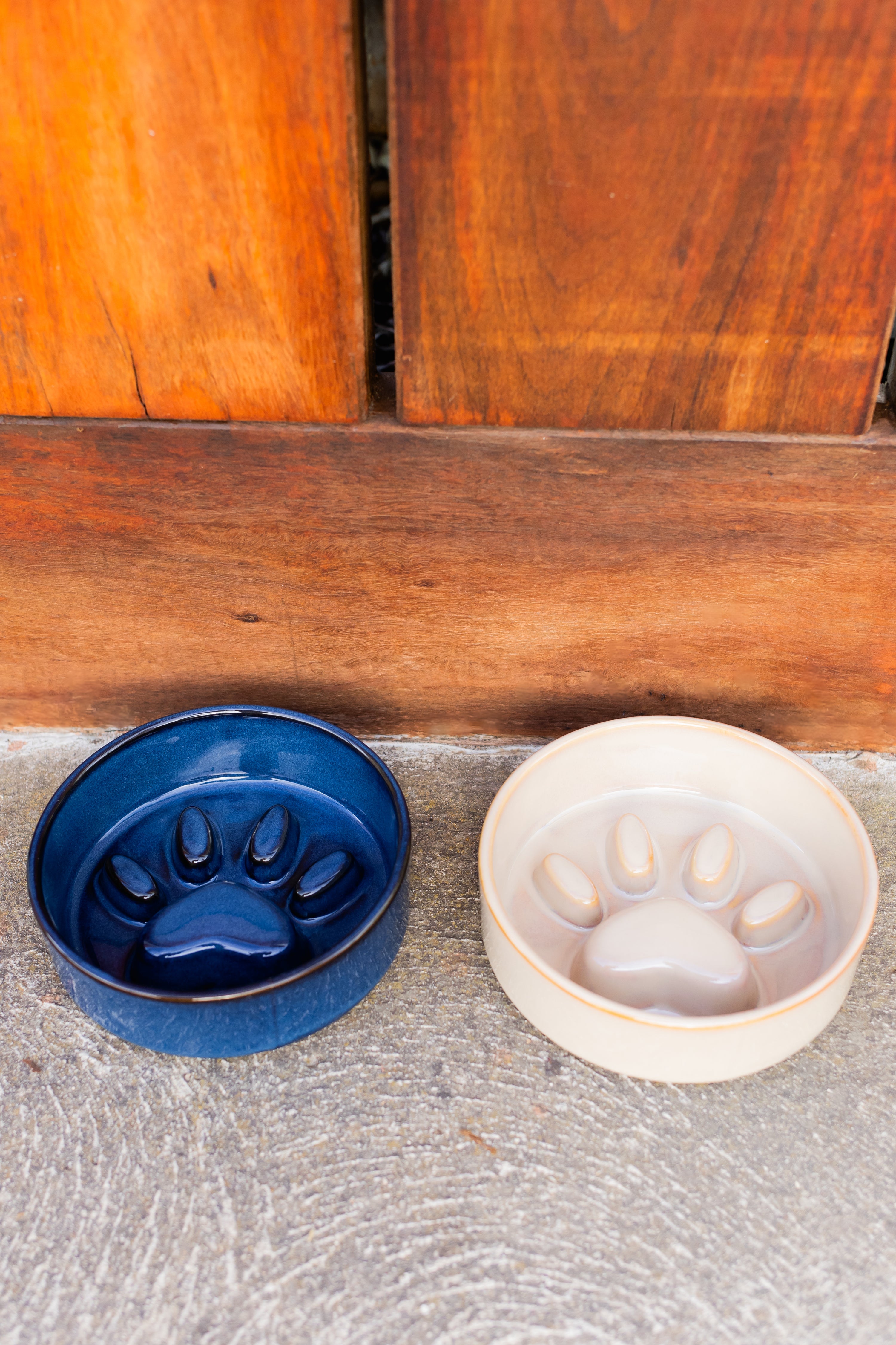 Ceramic Paw Print Slow Feeder