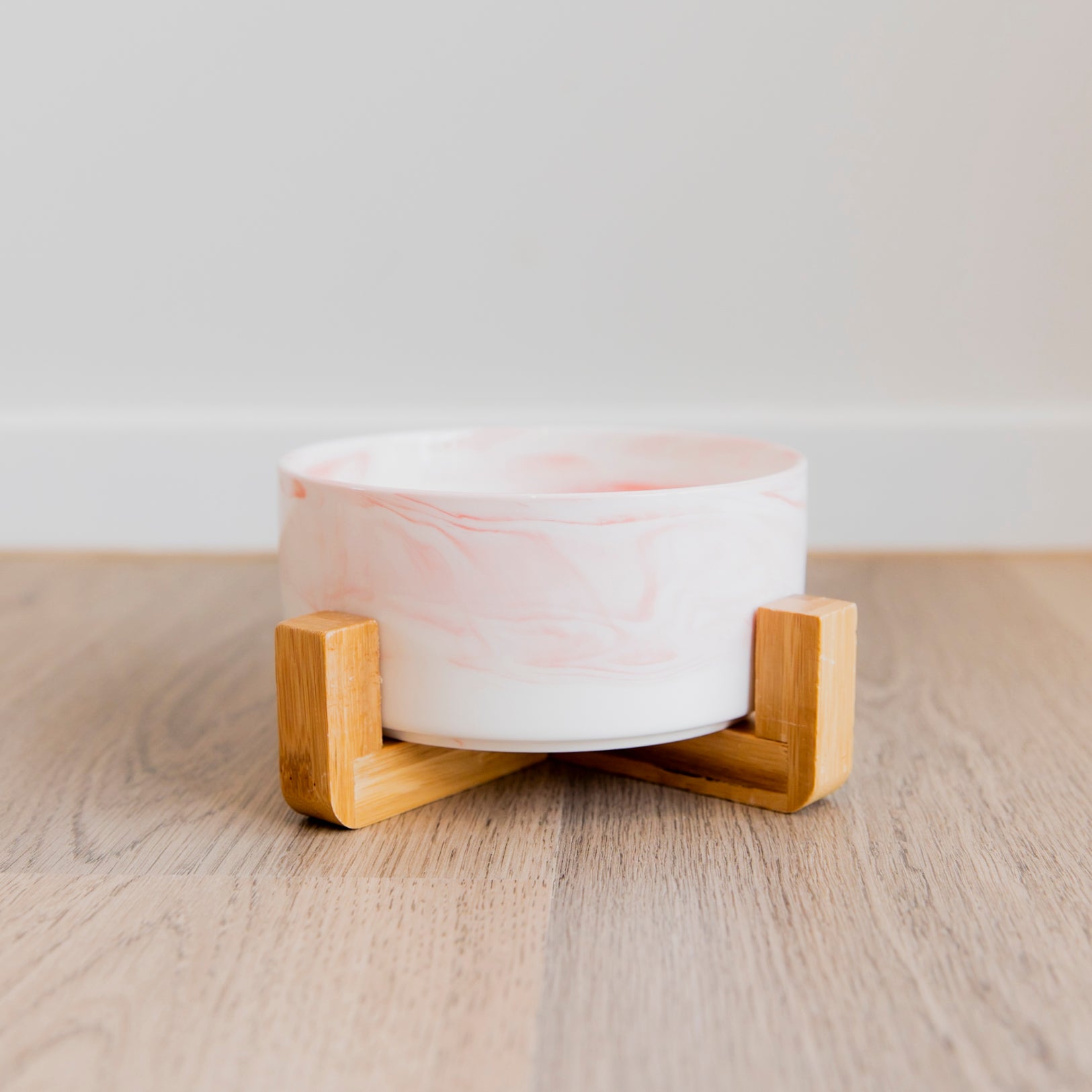Ceramic Dog Bowl with Wooden Support (PRE-ORDER LG GREY ETA 21st NOV)