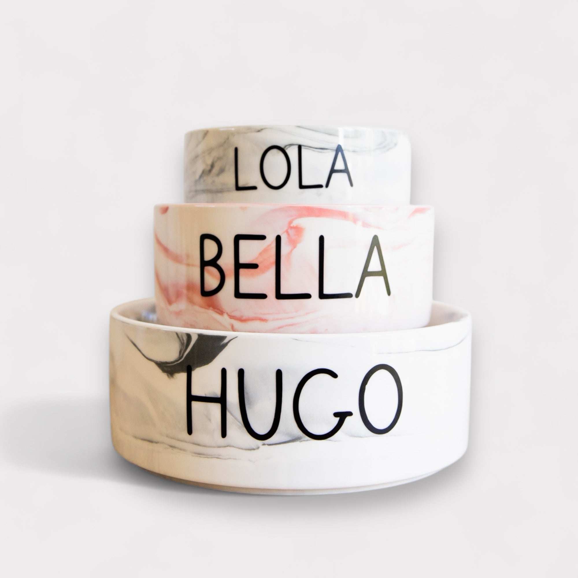 Personalised Ceramic Marble Dog Bowl