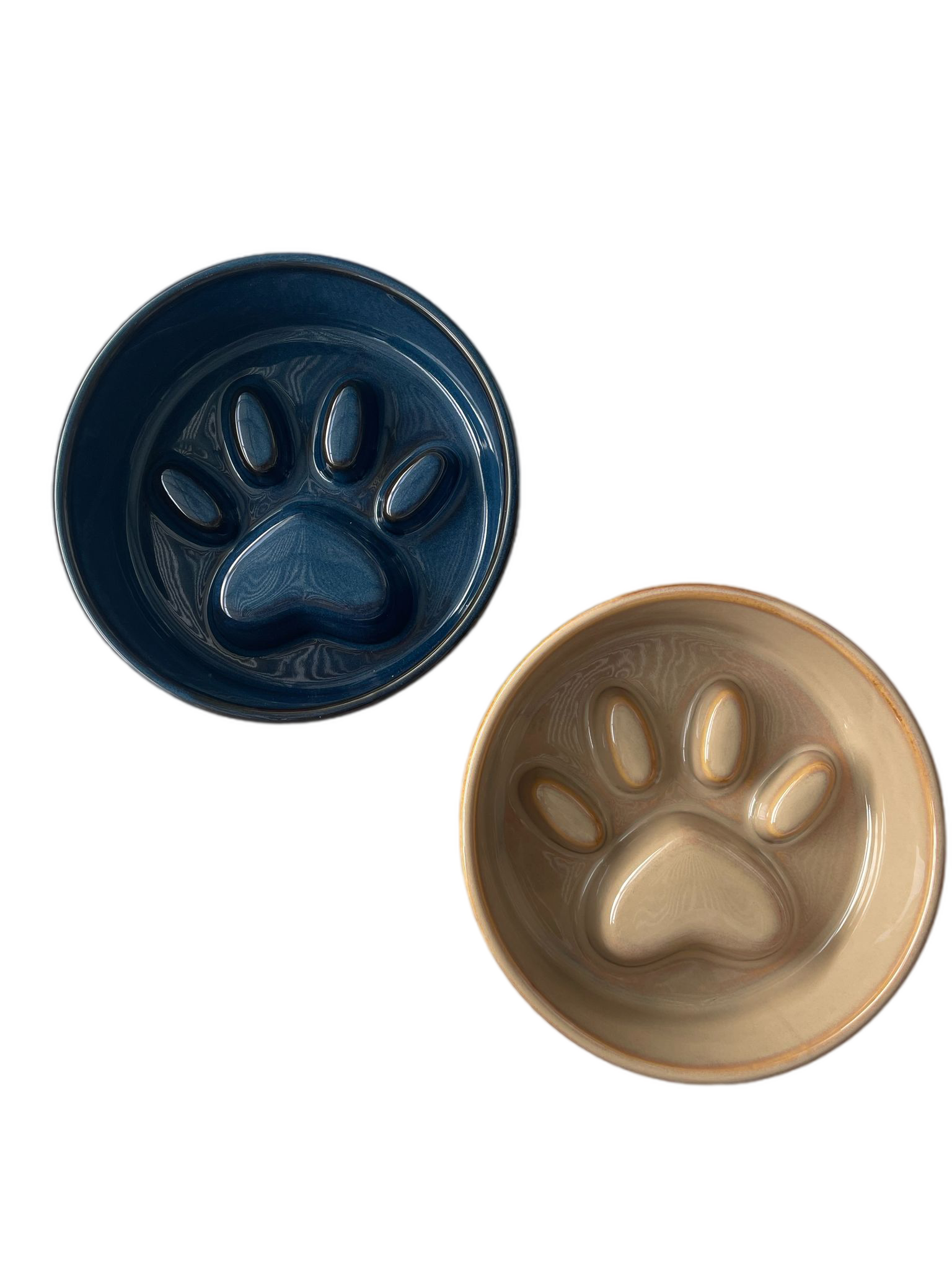 Ceramic Paw Print Slow Feeder