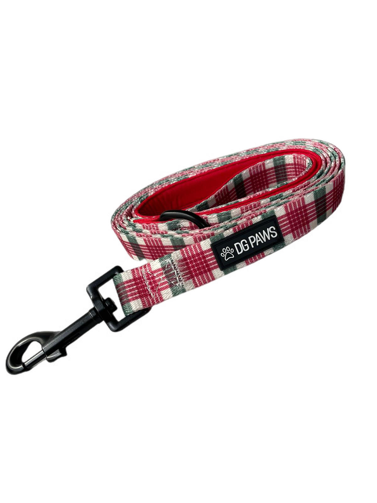 Red & Green Tartan Dog Lead
